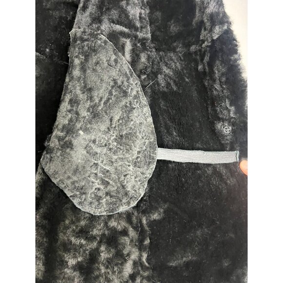 Sickafus Pat Garrett Kelvin Napa Black Shearling Sheepskin Button Coat Jacket 50 - Picture 6 of 9